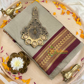 Grey with Arakku Litchi Silk Saree-VS399